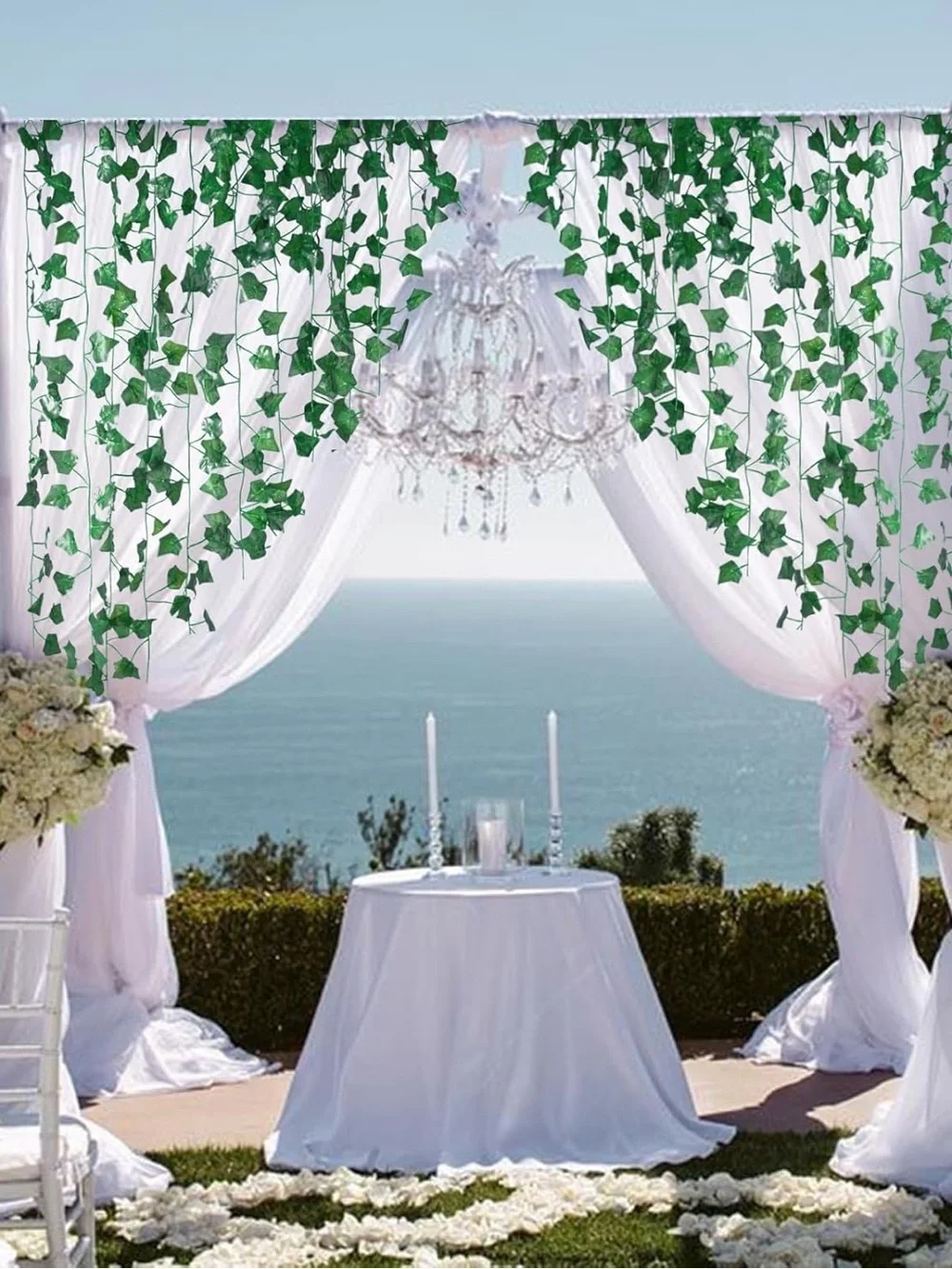 Artificial English Ivy Hanging Garland - Green 12 Pieces each 84 inches